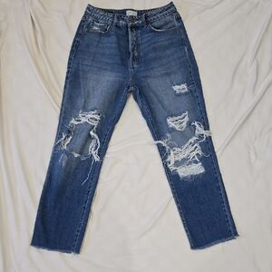 Cello Blue Distressed Boyfriend Jeans Size 11